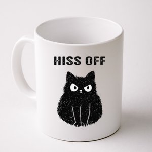 Funny Black Cat Hiss Off Meow Cat Coffee Mug