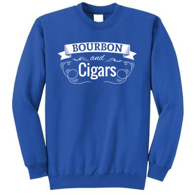 Funny Bourbon Cigar Lover Smoking Whiskey Gift Grandpa Gift Tall Sweatshirt