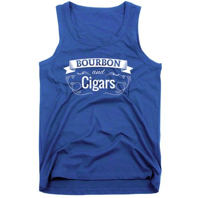 Funny Bourbon Cigar Lover Smoking Whiskey Gift Grandpa Gift Tank Top