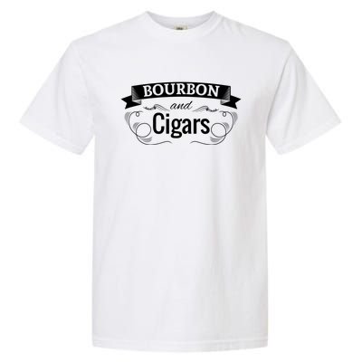 Funny Bourbon Cigar Lover Smoking Whiskey Gift Grandpa Gift Garment-Dyed Heavyweight T-Shirt