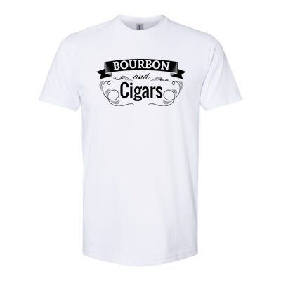 Funny Bourbon Cigar Lover Smoking Whiskey Gift Grandpa Gift Softstyle CVC T-Shirt