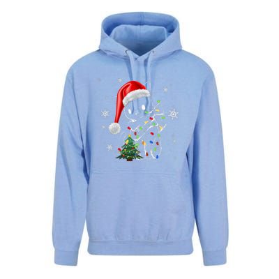 Funny Black Cat Christmas Lights Santa Hat Xmas Unisex Surf Hoodie