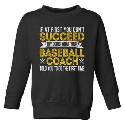 Funny Baseball Coach Baseball Team Coach Retro Toddler Sweatshirt