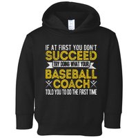 Funny Baseball Coach Baseball Team Coach Retro Toddler Hoodie