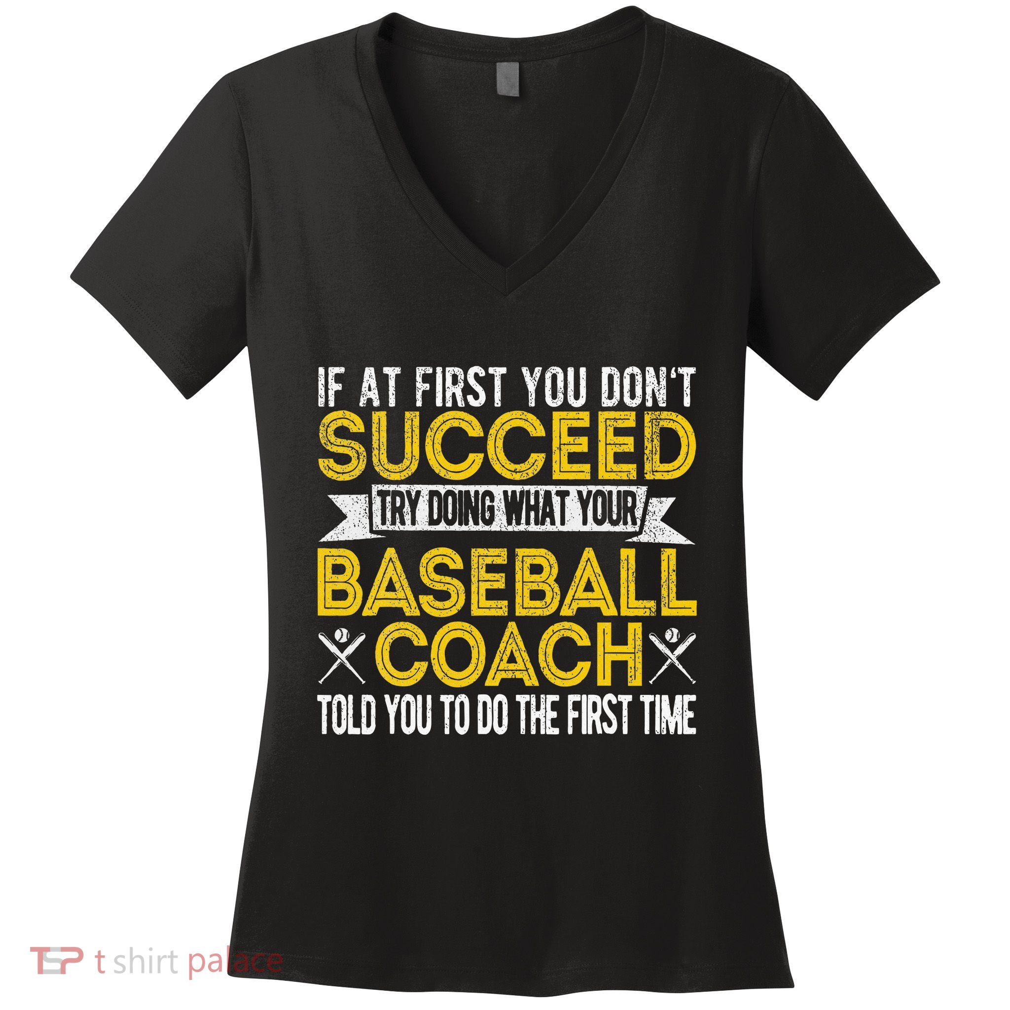 Funny Baseball Coach Baseball Team Coach Retro Women's V-Neck T-Shirt