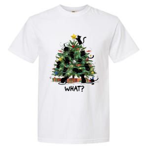 Funny Black Cat Pushing Christmas Tree Over Cat What Garment-Dyed Heavyweight T-Shirt