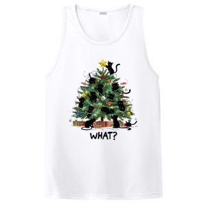 Funny Black Cat Pushing Christmas Tree Over Cat What PosiCharge Competitor Tank