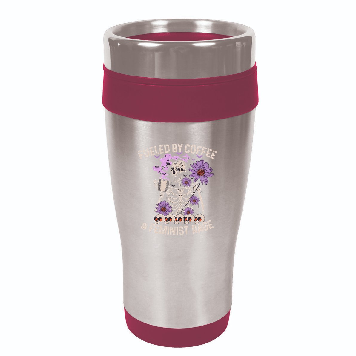 Fueled By Coffee & Feminist Rage Feminism Coffee Lovers 16oz Travel Tumbler