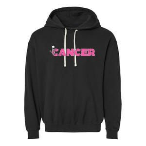 Fuck Breast Cancer Stick Figure Pink Ribbon Awareness Garment-Dyed Fleece Hoodie