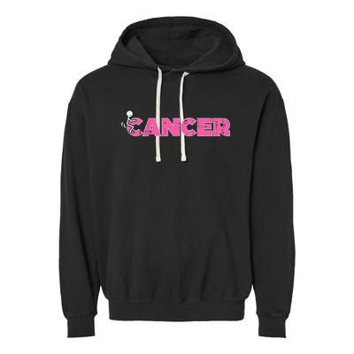 Fuck Breast Cancer Stick Figure Pink Ribbon Awareness Garment-Dyed Fleece Hoodie