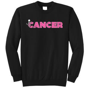 Fuck Breast Cancer Stick Figure Pink Ribbon Awareness Sweatshirt