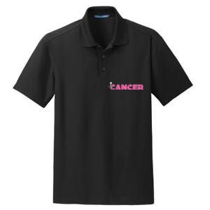 Fuck Breast Cancer Stick Figure Pink Ribbon Awareness Dry Zone Grid Polo