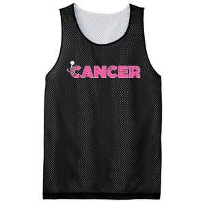 Fuck Breast Cancer Stick Figure Pink Ribbon Awareness Mesh Reversible Basketball Jersey Tank