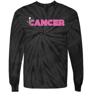 Fuck Breast Cancer Stick Figure Pink Ribbon Awareness Tie-Dye Long Sleeve Shirt