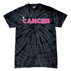 Fuck Breast Cancer Stick Figure Pink Ribbon Awareness Tie-Dye T-Shirt