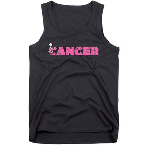 Fuck Breast Cancer Stick Figure Pink Ribbon Awareness Tank Top