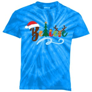 Funny Believe Christmas Gift Boys Girls Teen Xmas Tree Gift Kids Tie-Dye T-Shirt