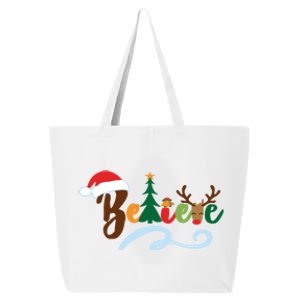 Funny Believe Christmas Gift Boys Girls Teen Xmas Tree Gift 25L Jumbo Tote