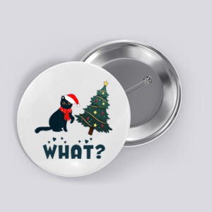 Funny Black Cat Pushing Christmas Tree Over Cat What Button