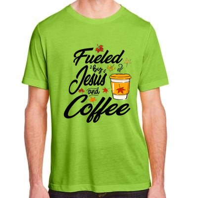 Fueled By Coffee Jesus Funny Caffeine Lover Thanksgiving Day Adult ChromaSoft Performance T-Shirt