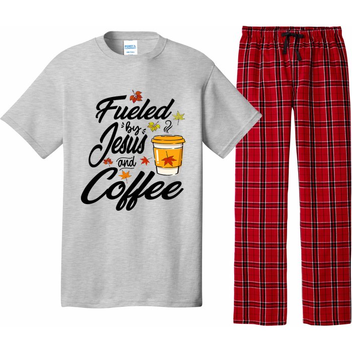 Fueled By Coffee Jesus Funny Caffeine Lover Thanksgiving Day Pajama Set