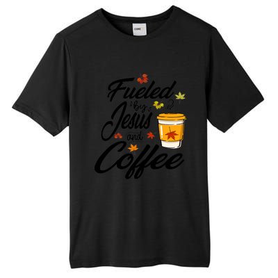 Fueled By Coffee Jesus Funny Caffeine Lover Thanksgiving Day Tall Fusion ChromaSoft Performance T-Shirt