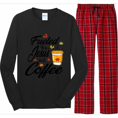 Fueled By Coffee Jesus Funny Caffeine Lover Thanksgiving Day Long Sleeve Pajama Set