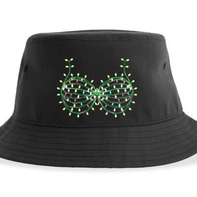 Funny Boobs Christmas Xmas Lights Gag Bra Sustainable Bucket Hat