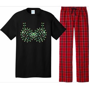 Funny Boobs Christmas Xmas Lights Gag Bra Pajama Set