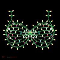 Funny Boobs Christmas Xmas Lights Gag Bra Flatbill Hat