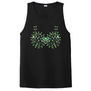 Funny Boobs Christmas Xmas Lights Gag Bra PosiCharge Competitor Tank