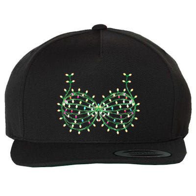 Funny Boobs Christmas Xmas Lights Gag Bra Wool Snapback Cap