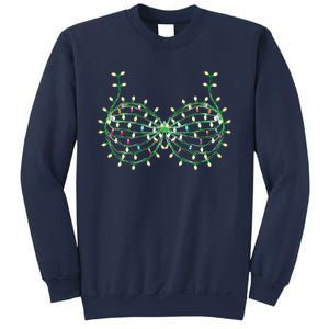 Funny Boobs Christmas Xmas Lights Gag Bra Sweatshirt