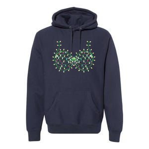 Funny Boobs Christmas Xmas Lights Gag Bra Premium Hoodie