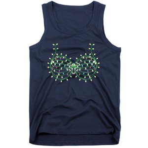 Funny Boobs Christmas Xmas Lights Gag Bra Tank Top