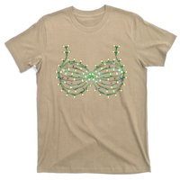 Funny Boobs Christmas Xmas Lights Gag Bra T-Shirt