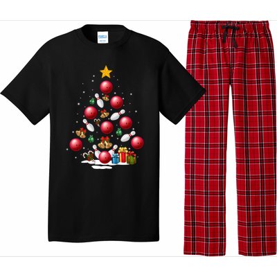 Funny Bowling Christmas Tree Lights Xmas Funny Gift Gift Pajama Set