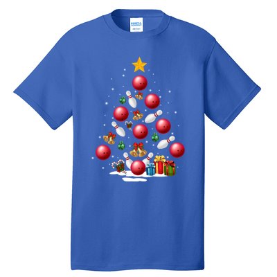 Funny Bowling Christmas Tree Lights Xmas Funny Gift Gift Tall T-Shirt