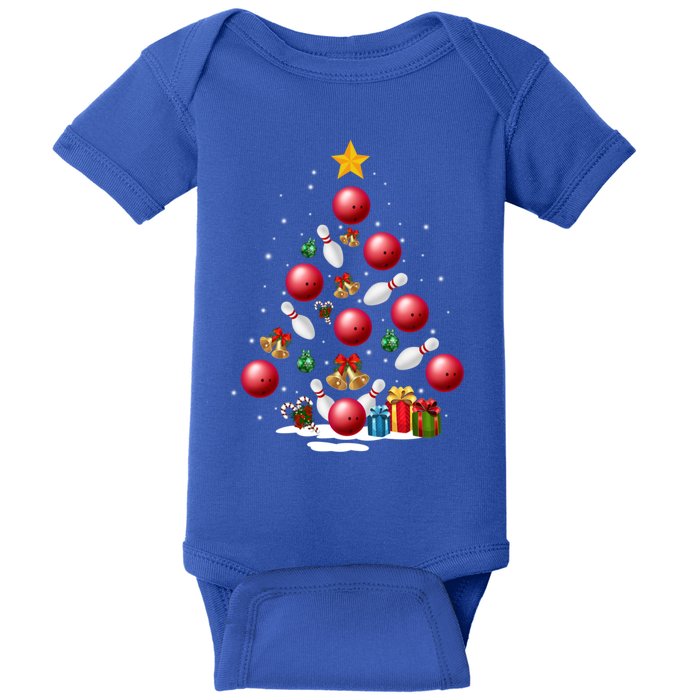 Funny Bowling Christmas Tree Lights Xmas Funny Gift Gift Baby Bodysuit