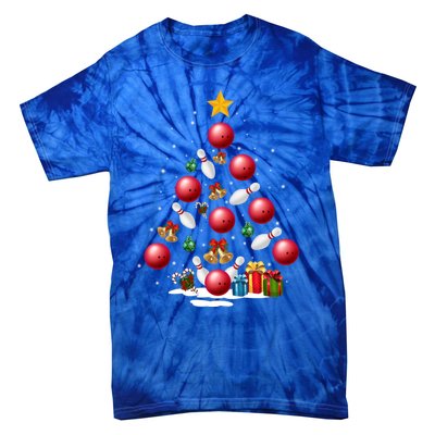 Funny Bowling Christmas Tree Lights Xmas Funny Gift Gift Tie-Dye T-Shirt