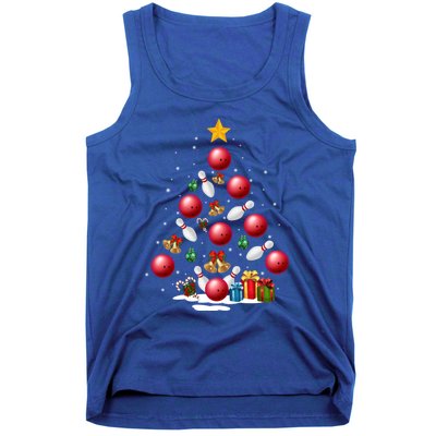 Funny Bowling Christmas Tree Lights Xmas Funny Gift Gift Tank Top