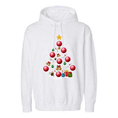 Funny Bowling Christmas Tree Lights Xmas Funny Gift Gift Garment-Dyed Fleece Hoodie