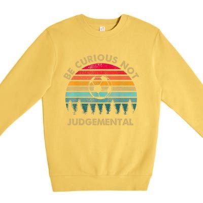 Funny Be Curious Not Judgemental Inspirational Vintage Gift Premium Crewneck Sweatshirt