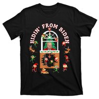 Funny Biden Christmas Sniffing Creepy Joe Hidin From Biden T-Shirt