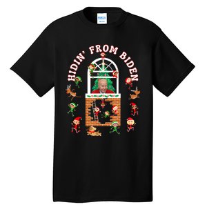 Funny Biden Christmas Sniffing Creepy Joe Hidin From Biden Tall T-Shirt