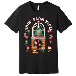 Funny Biden Christmas Sniffing Creepy Joe Hidin From Biden Premium T-Shirt