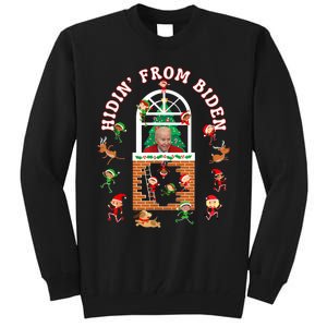 Funny Biden Christmas Sniffing Creepy Joe Hidin From Biden Tall Sweatshirt