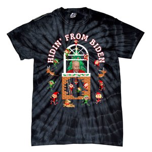 Funny Biden Christmas Sniffing Creepy Joe Hidin From Biden Tie-Dye T-Shirt