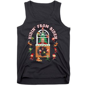 Funny Biden Christmas Sniffing Creepy Joe Hidin From Biden Tank Top