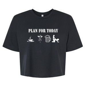 Funny Biker Chopper Motorcycle Plan For Day Bella+Canvas Jersey Crop Tee